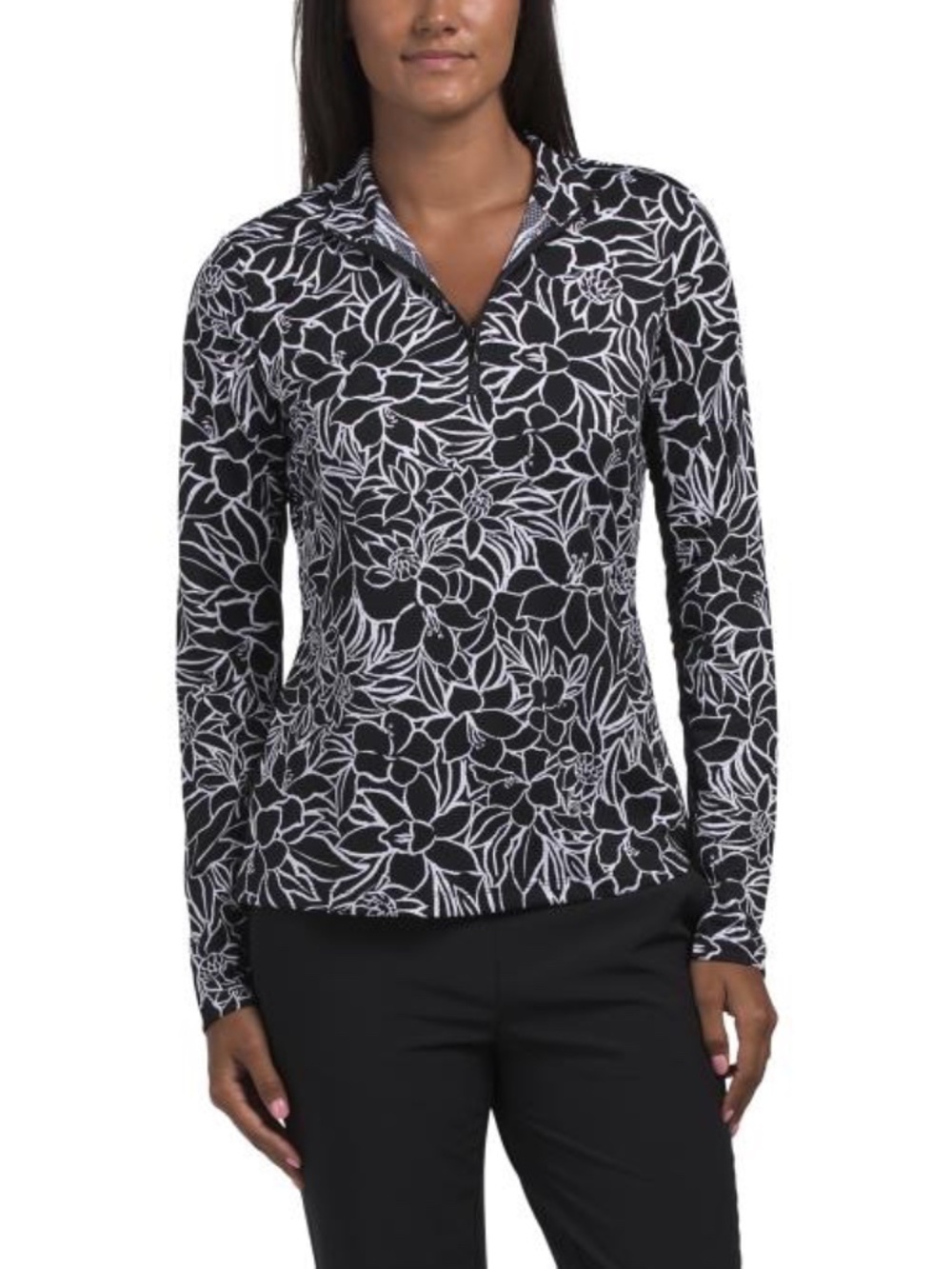 TOMMY BAHAMA UPF50 Mock Neck Quarter Zip Jacket Shirt, Mesh sleeves Size Small